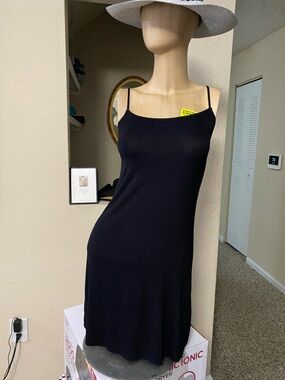Karlie Black Slip Dress with Spaghetti Straps